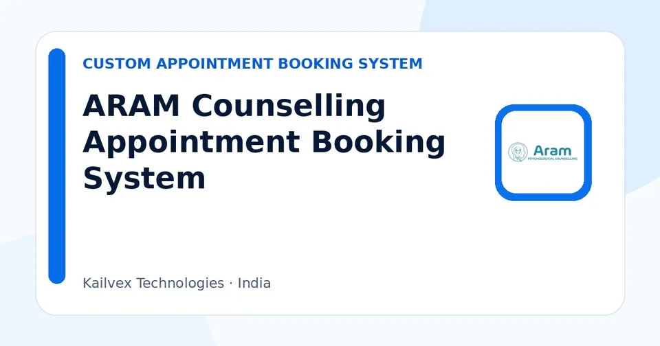 ARAM Counselling Appointment Booking System case study