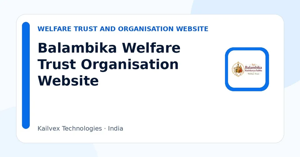 Balambika Welfare Trust Organisation Website case study