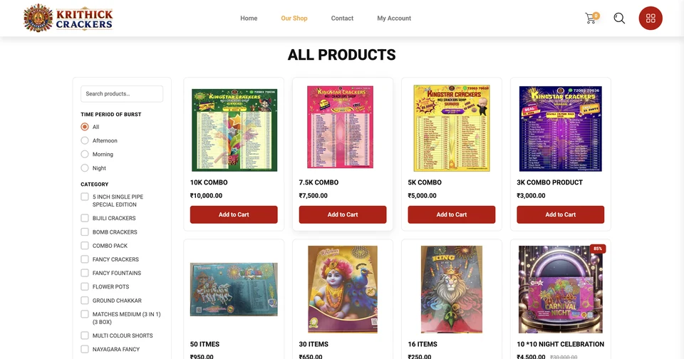 Krithick Crackers Ecommerce Website case study